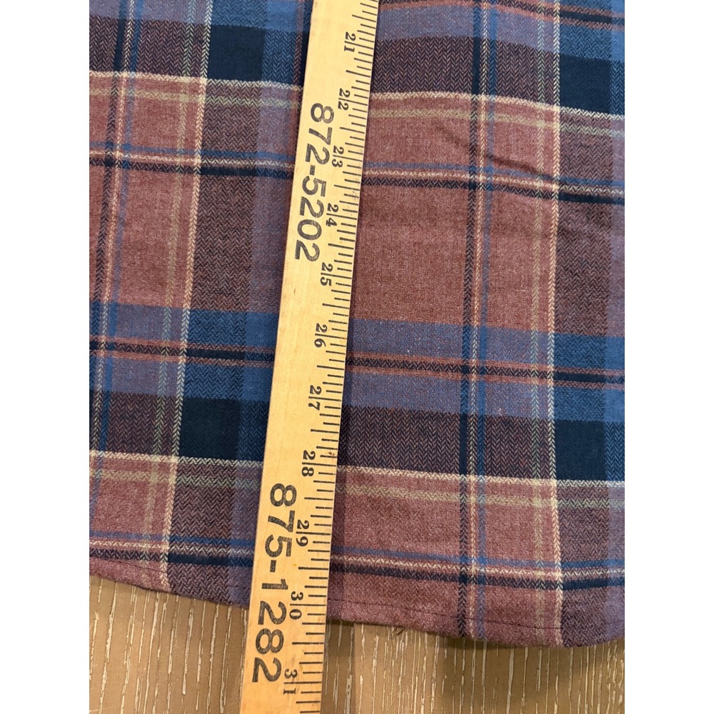 Wrangler Mens XL Plaid Flannel Shirt Brown Blue Button Front NWT - Picture 6 of 6